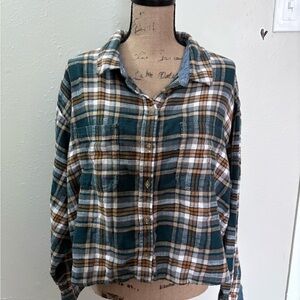 American Eagle Plaid Cropped Top